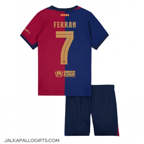 Barcelona Ferran Torres #7 Koti Peliasu Lasten 2024-25 Lyhythihainen (+ Lyhyet housut)